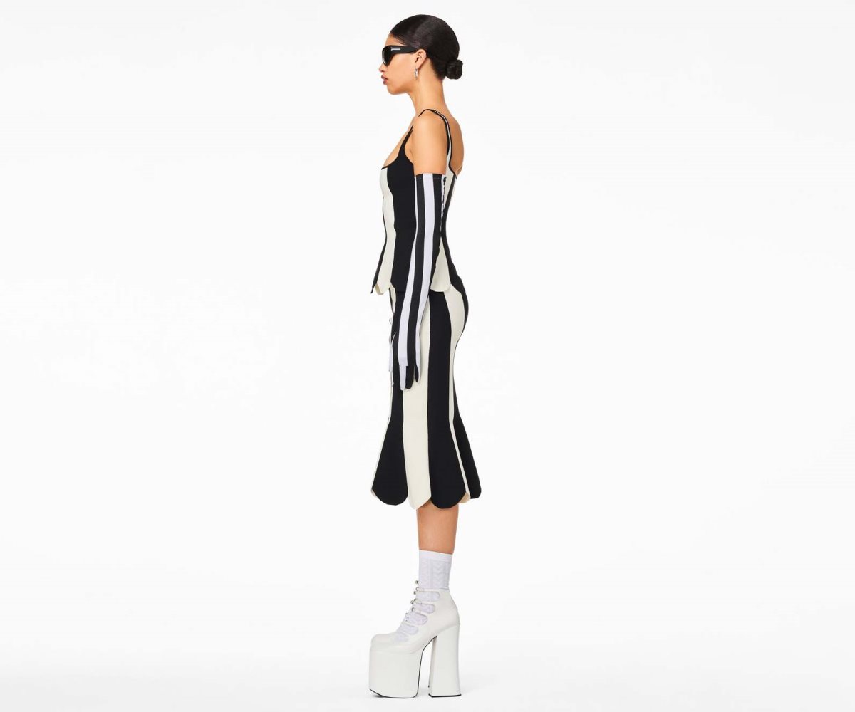 Marc Jacobs Scuba Stripe Top Black/Ivory | JWE-783409