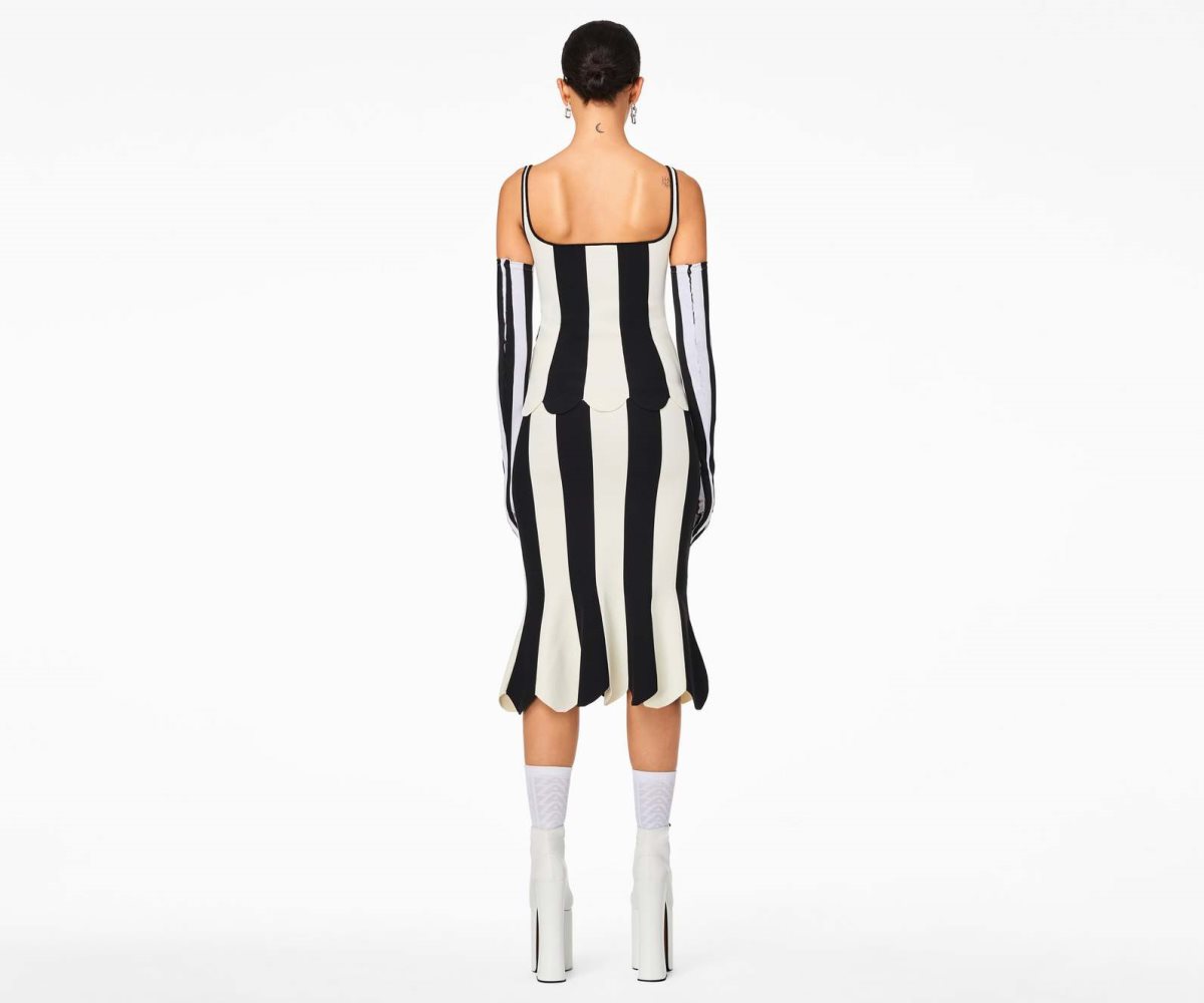 Marc Jacobs Scuba Stripe Top Black/Ivory | JWE-783409