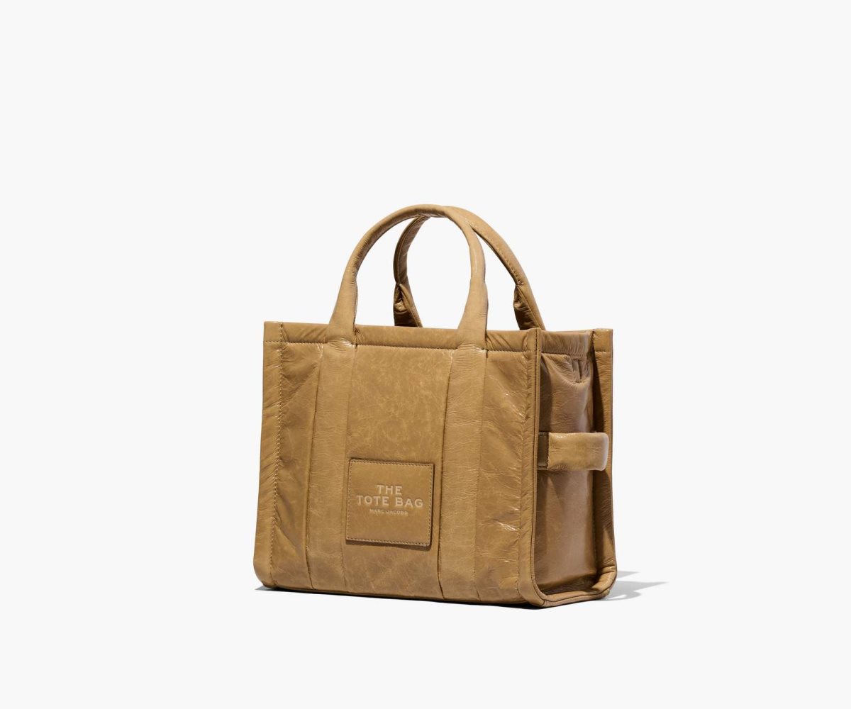 Marc Jacobs Shiny Crinkle Medium Tote Bag Light Brown | UMZ-421768