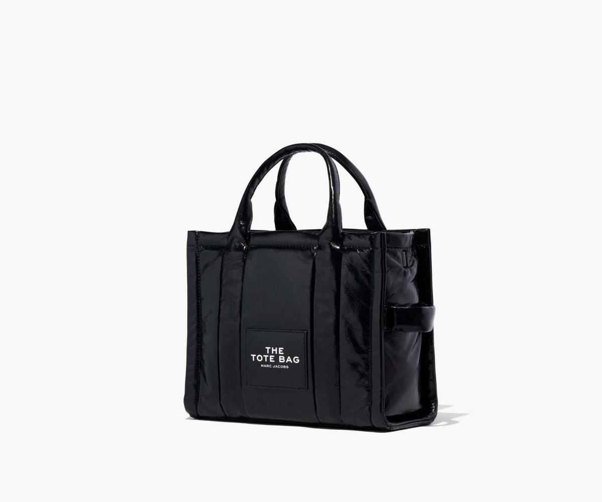 Marc Jacobs Shiny Crinkle Medium Tote Bag Black | WSF-798145