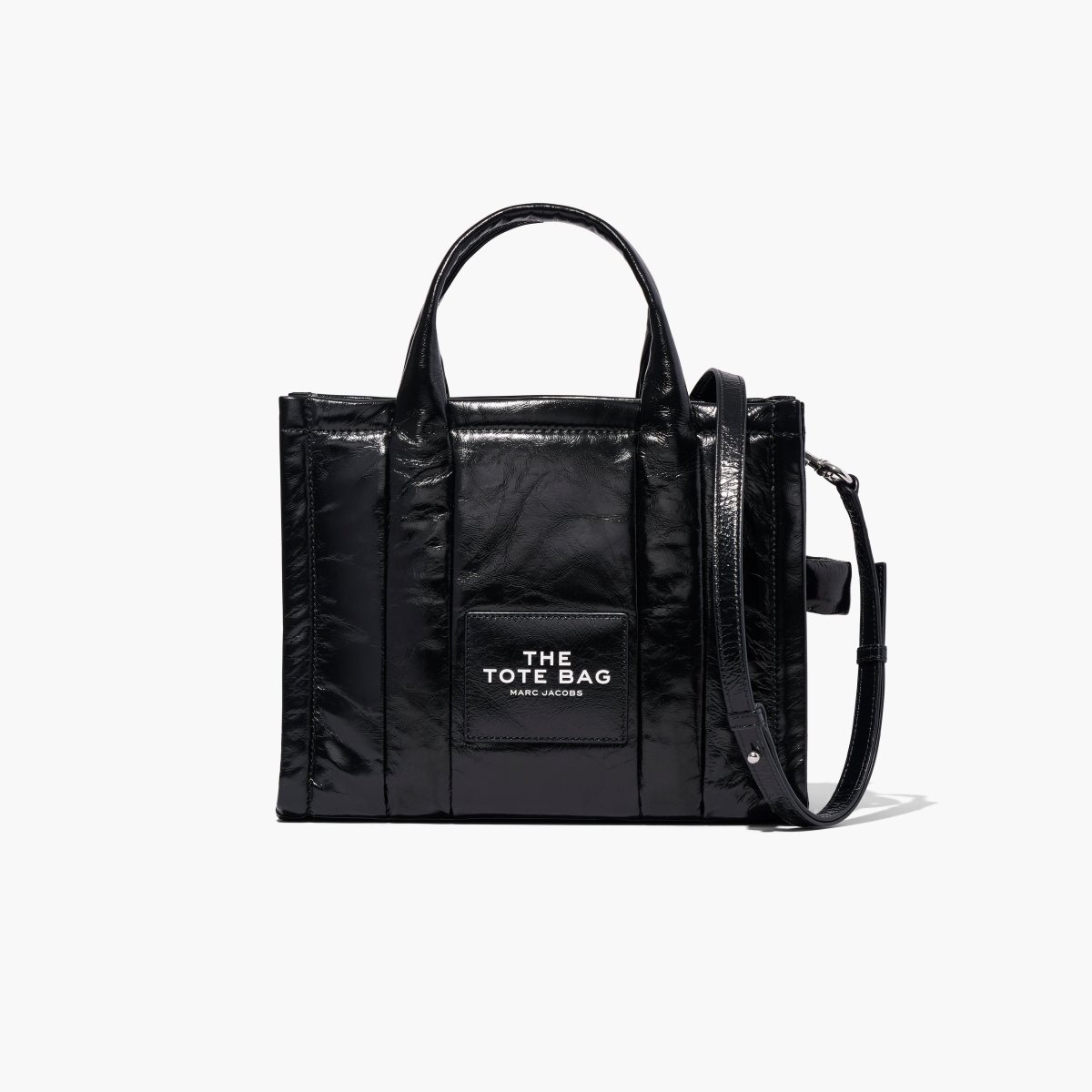 Marc Jacobs Shiny Crinkle Medium Tote Bag Black | WSF-798145
