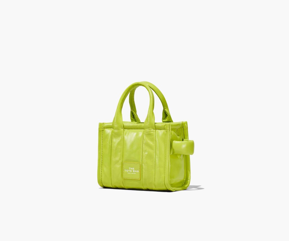 Marc Jacobs Shiny Crinkle Micro Tote Acid Lime | THW-234857