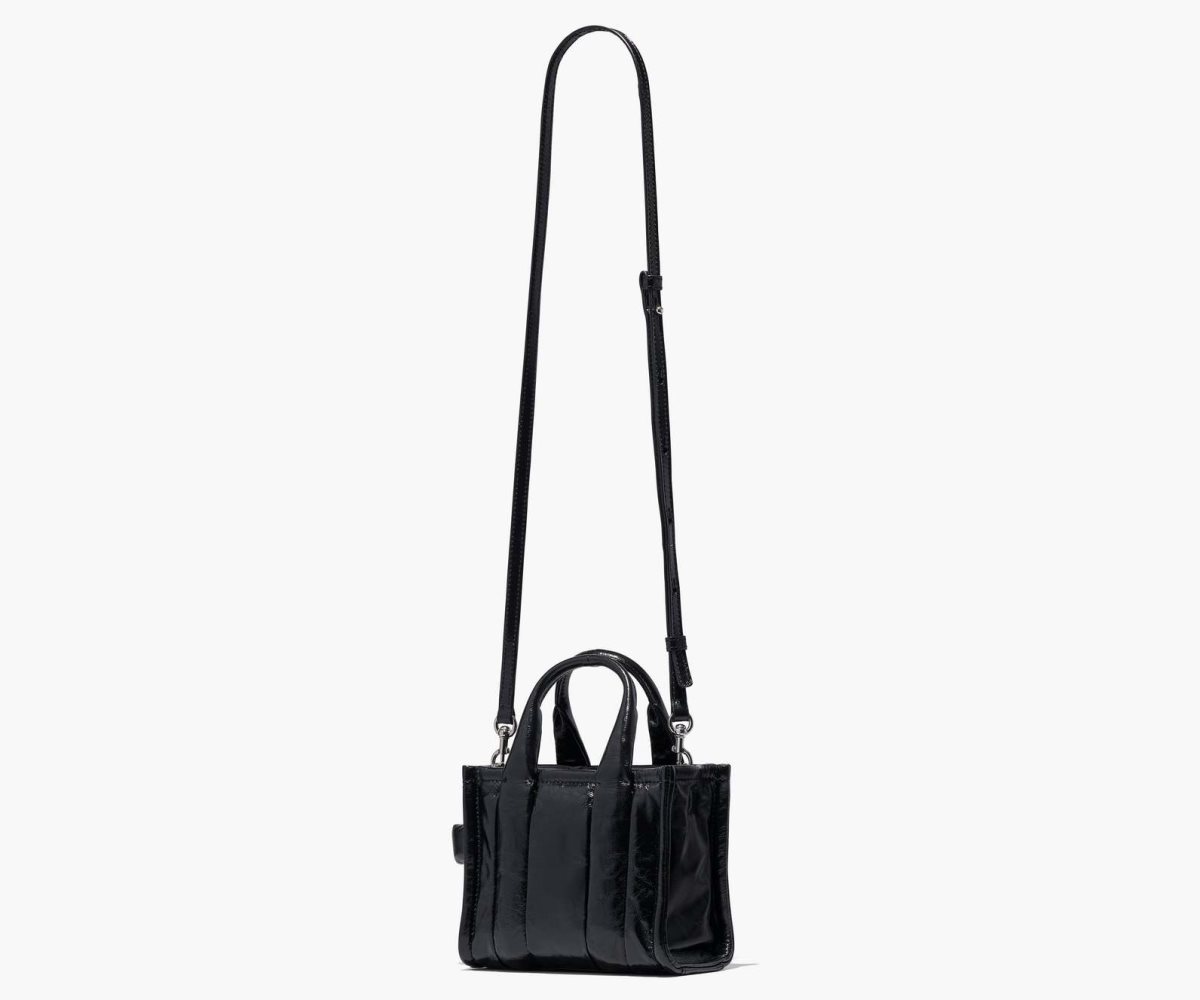 Marc Jacobs Shiny Crinkle Micro Tote Black | LHD-809472