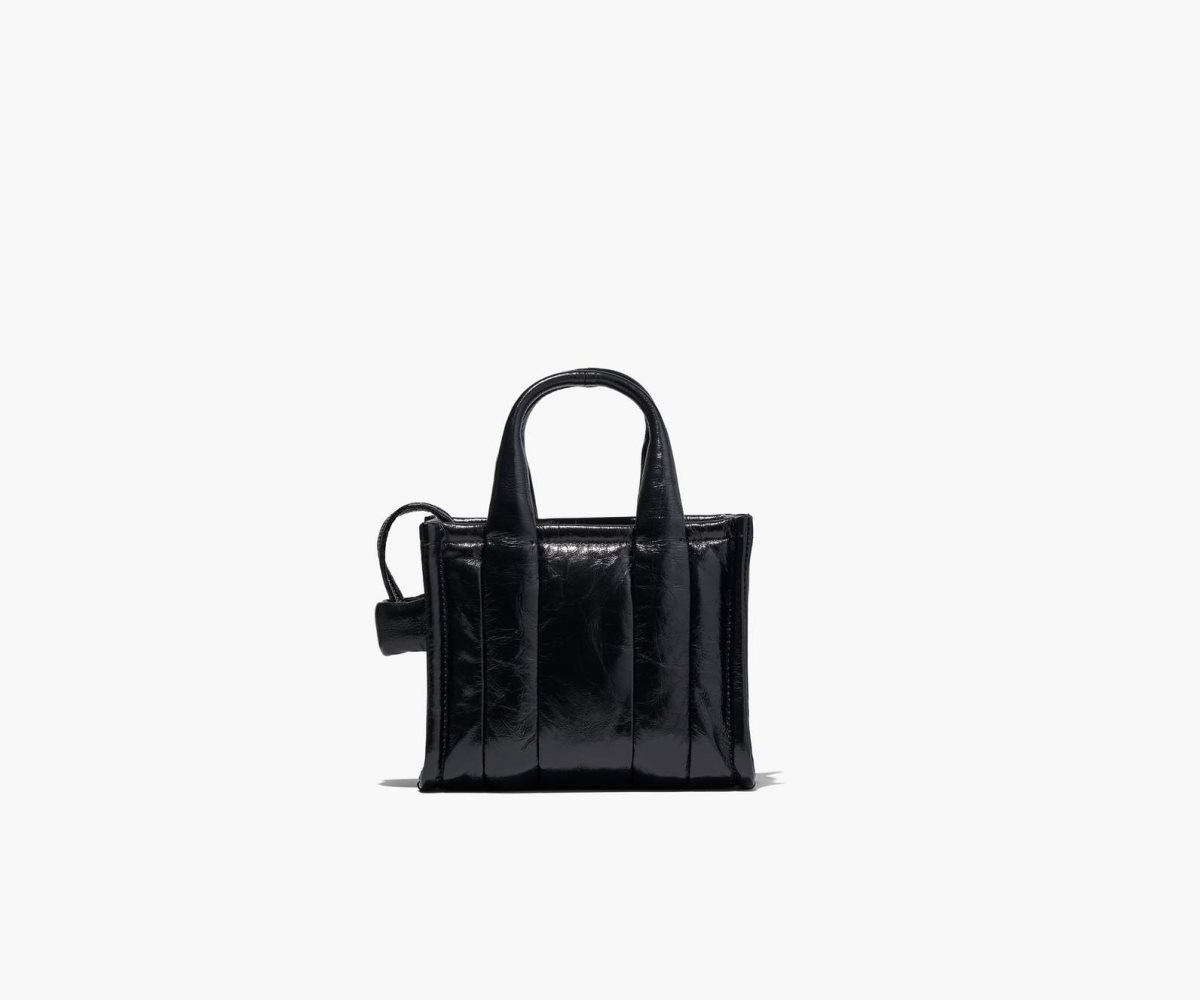 Marc Jacobs Shiny Crinkle Micro Tote Black | LHD-809472