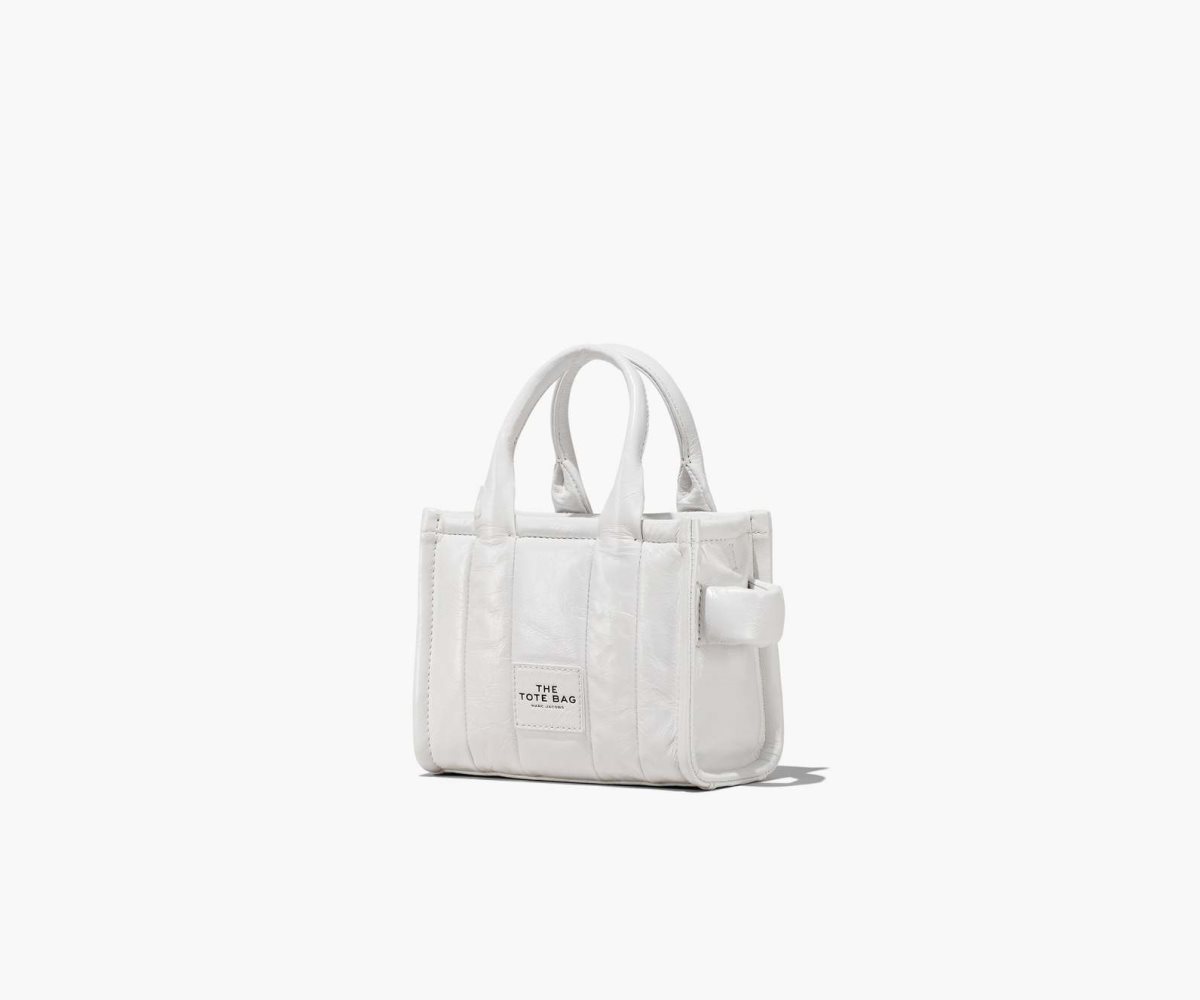 Marc Jacobs Shiny Crinkle Micro Tote White | NUP-807953