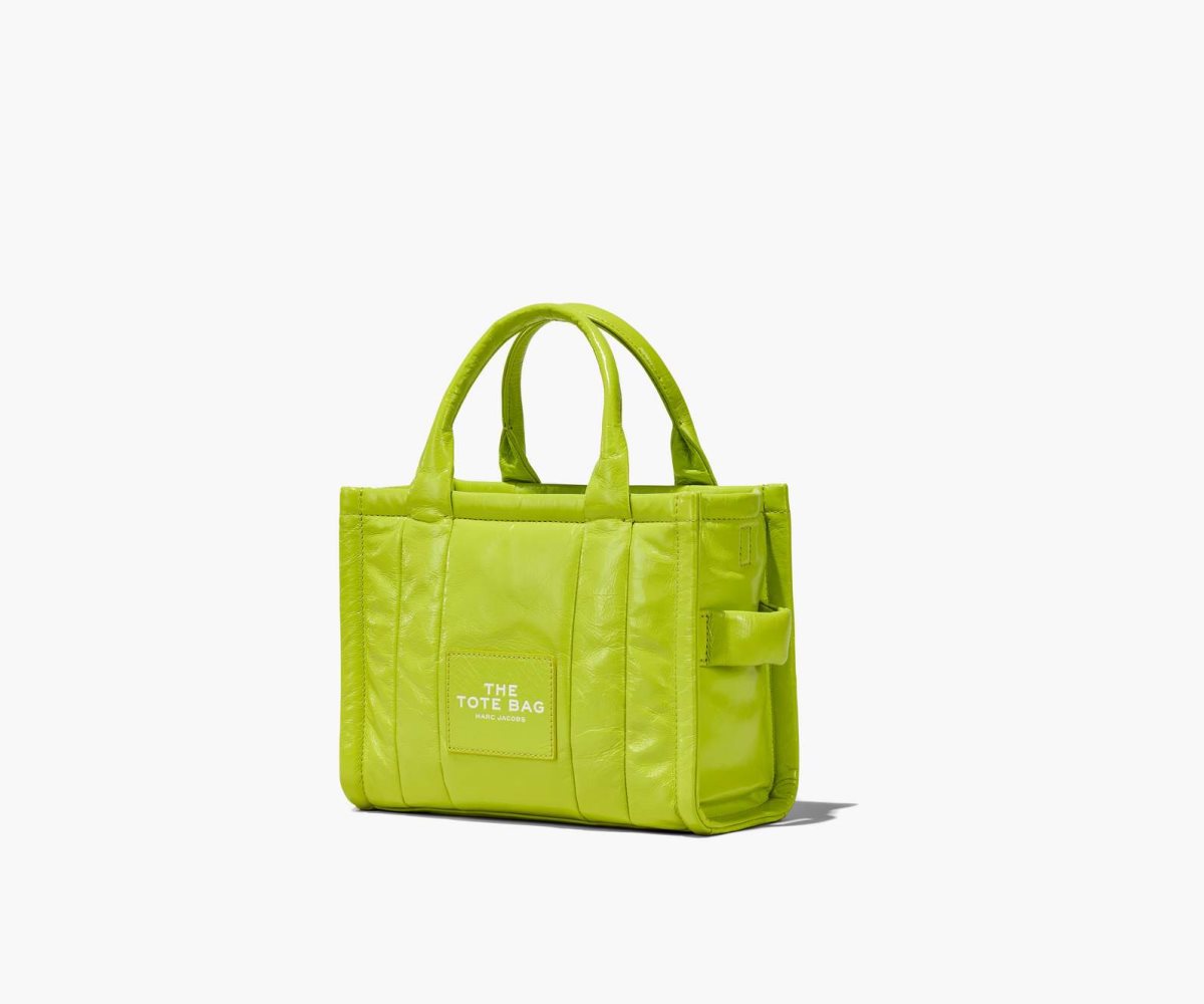 Marc Jacobs Shiny Crinkle Mini Tote Acid Lime | HDW-764095