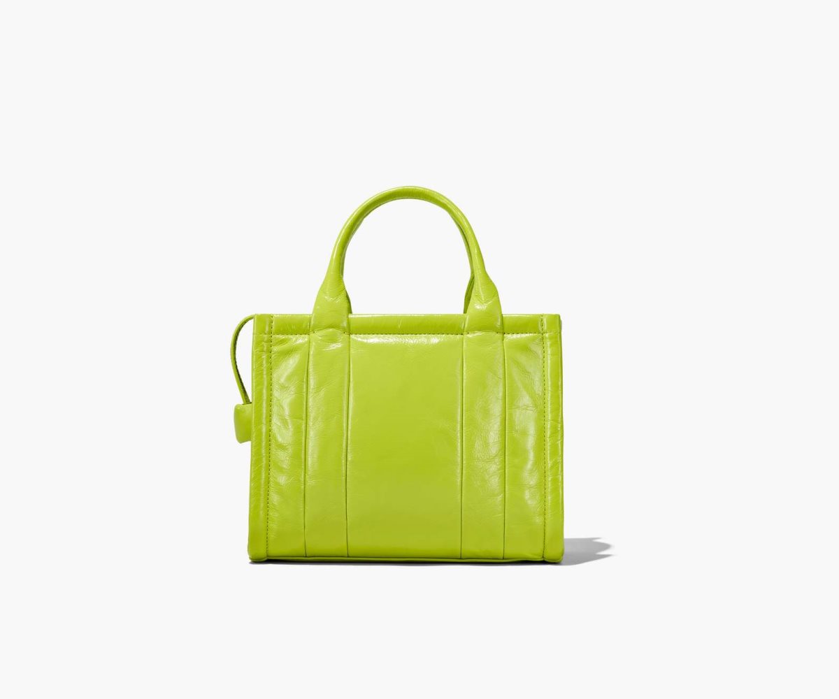 Marc Jacobs Shiny Crinkle Mini Tote Acid Lime | HDW-764095