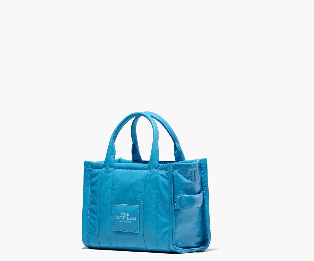 Marc Jacobs Shiny Crinkle Mini Tote Air Blue | MKT-840739