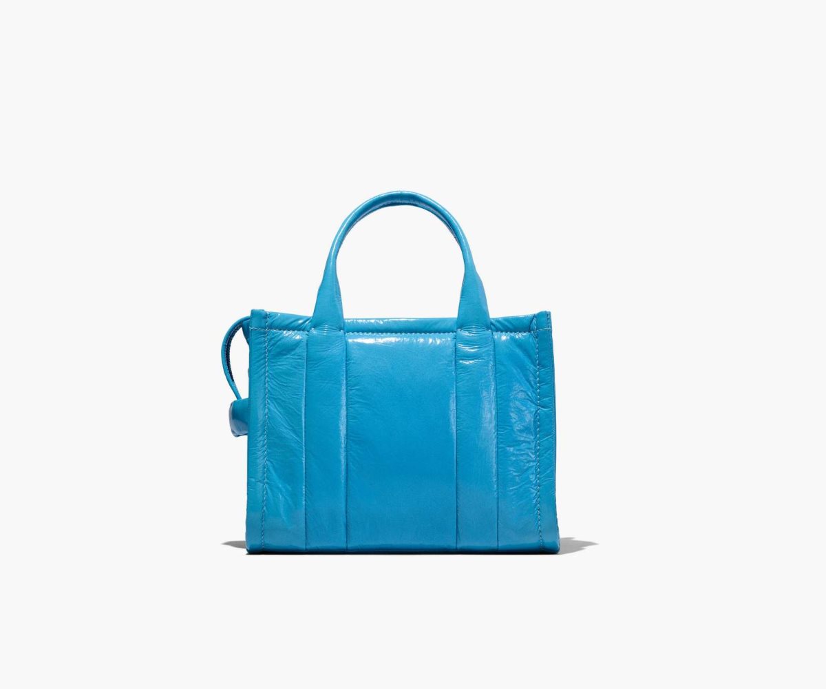 Marc Jacobs Shiny Crinkle Mini Tote Air Blue | MKT-840739