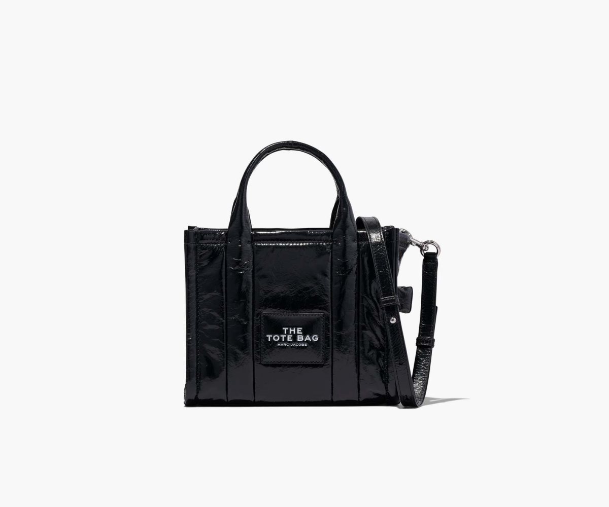 Marc Jacobs Shiny Crinkle Mini Tote Black | ZCI-814975