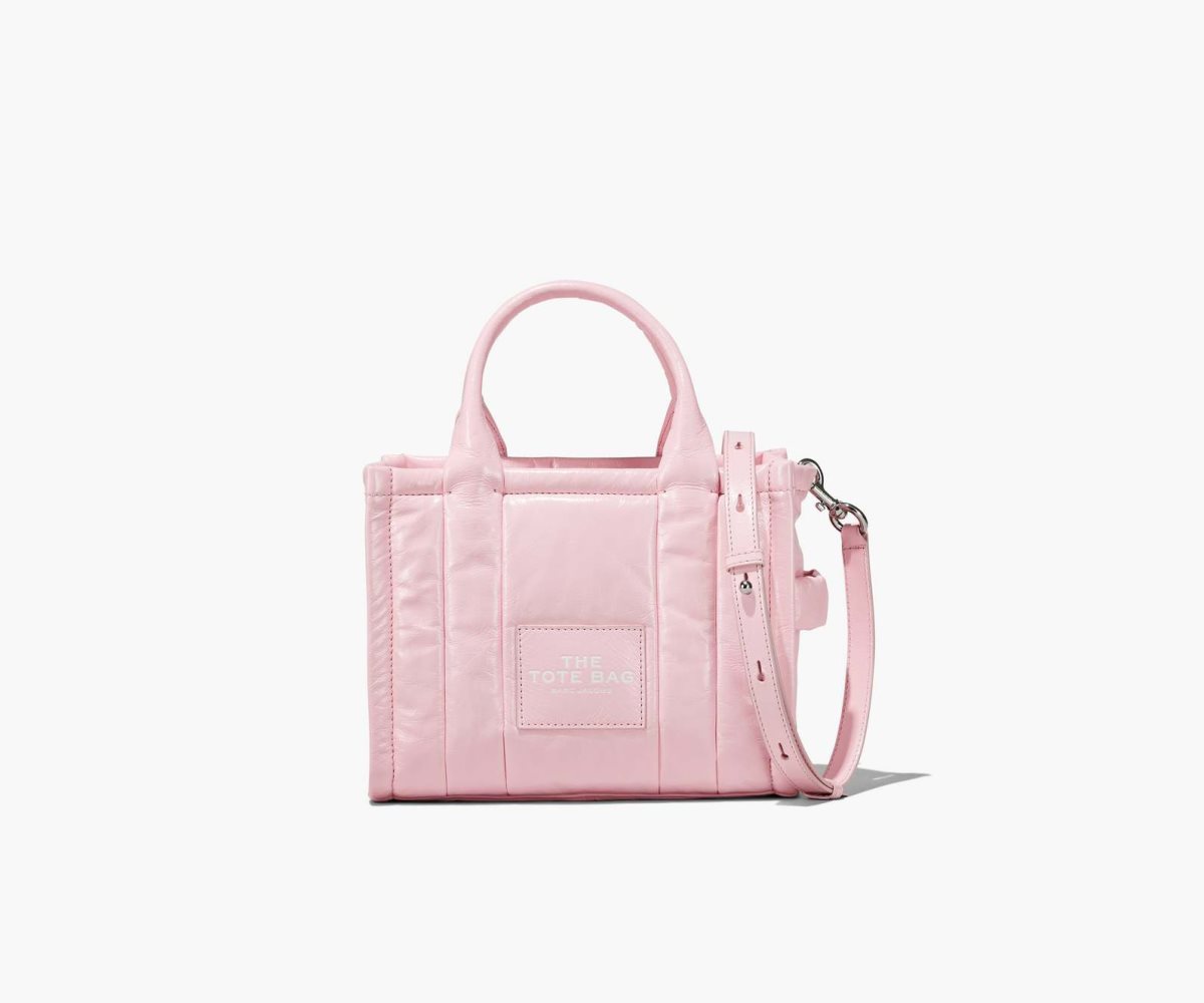 Marc Jacobs Shiny Crinkle Mini Tote Bubblegum | IDK-017468