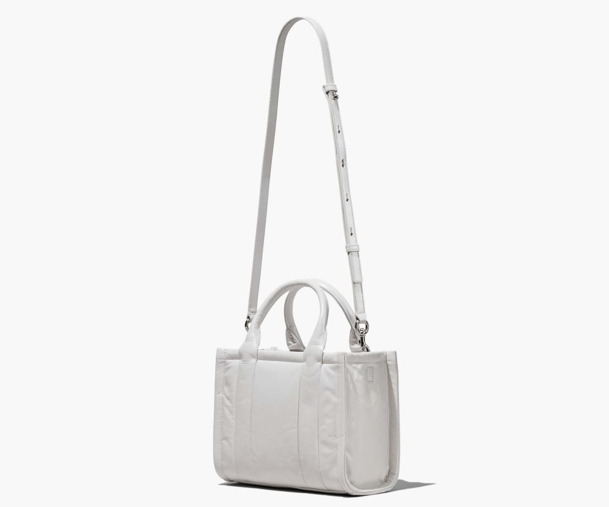 Marc Jacobs Shiny Crinkle Mini Tote White | GEK-436082