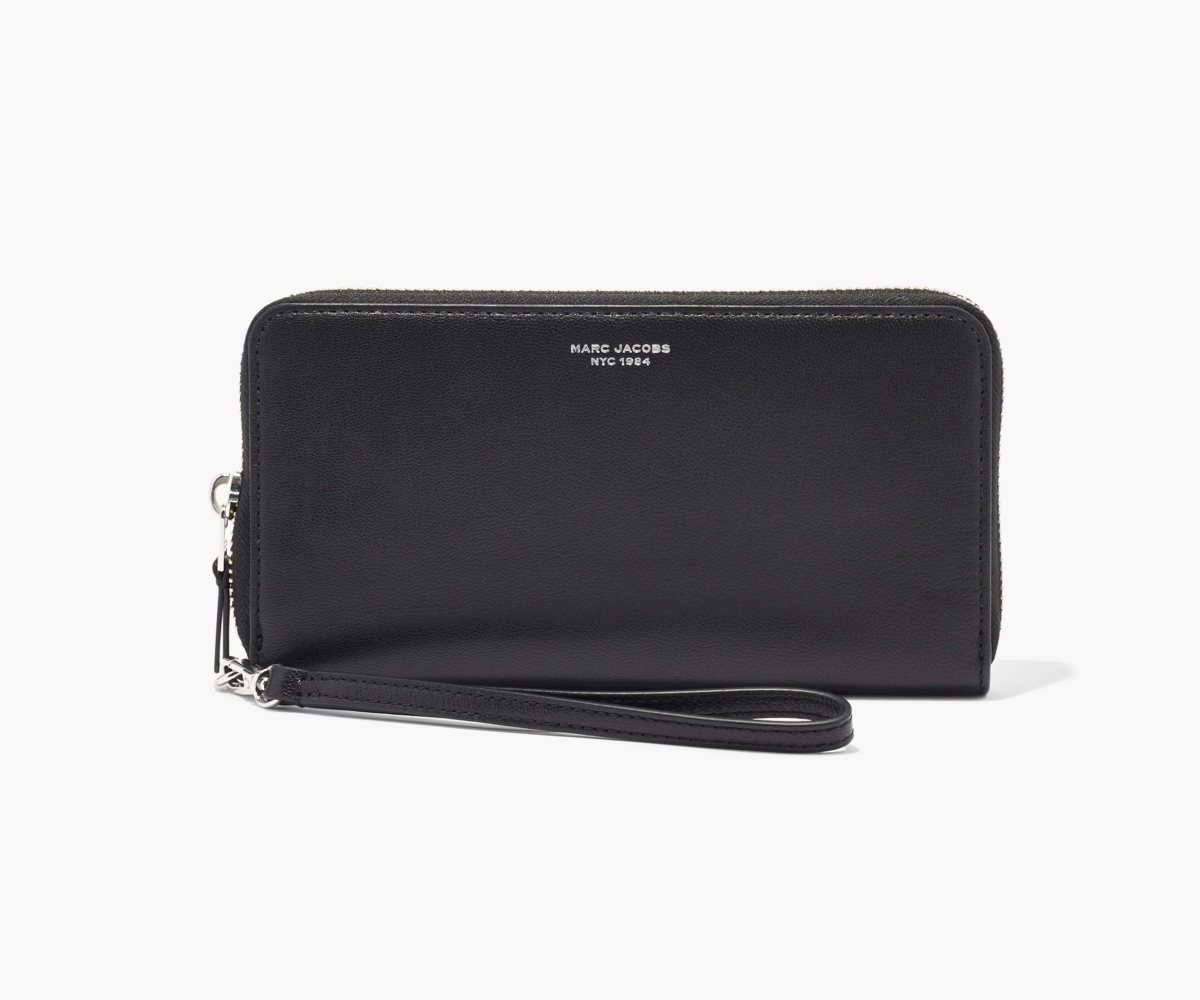 Marc Jacobs Slim 84 Continental Wristlet Wallet Black | KVP-350279