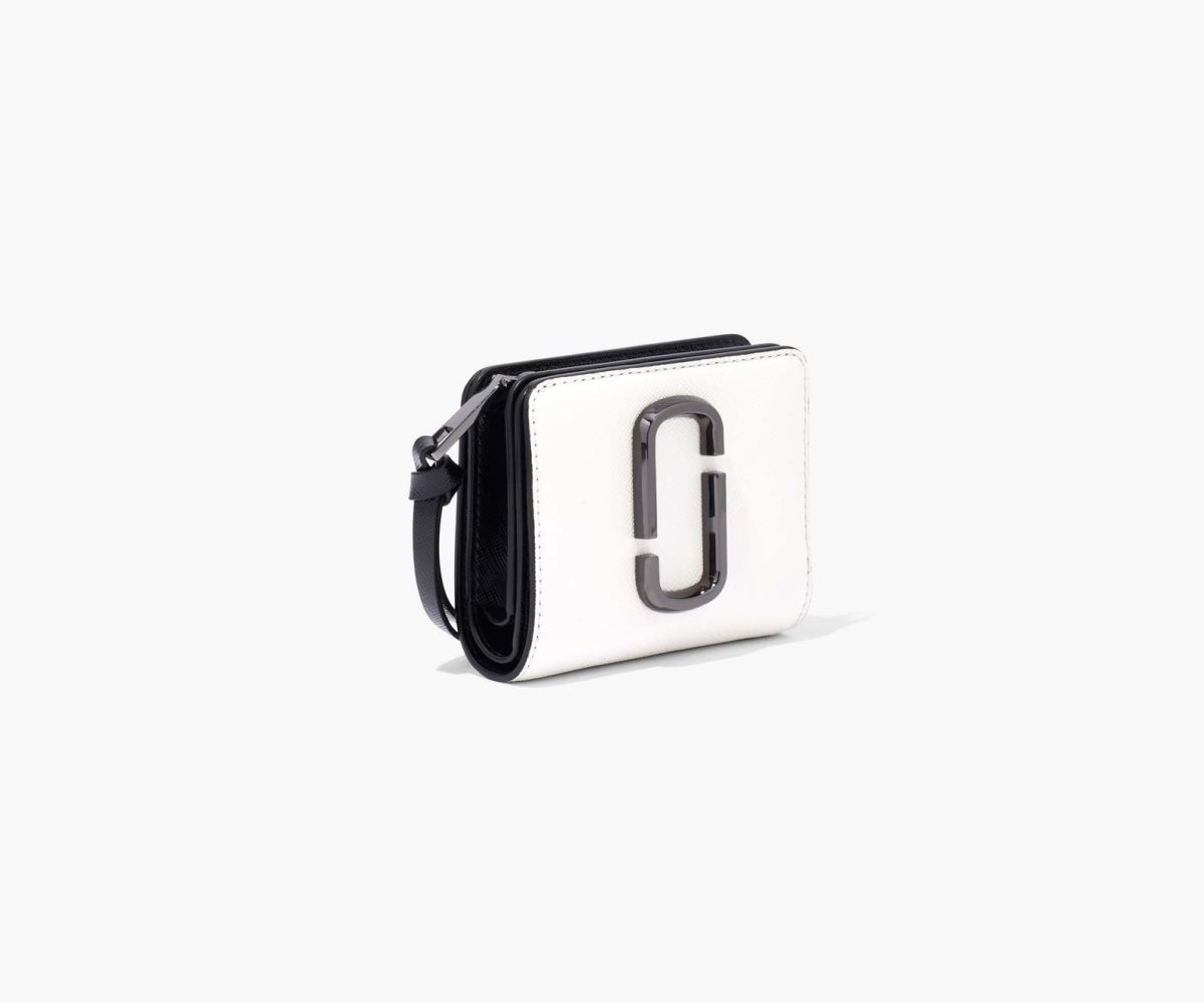 Marc Jacobs Snapshot Mini Compact Wallet Black/White | HOK-906431