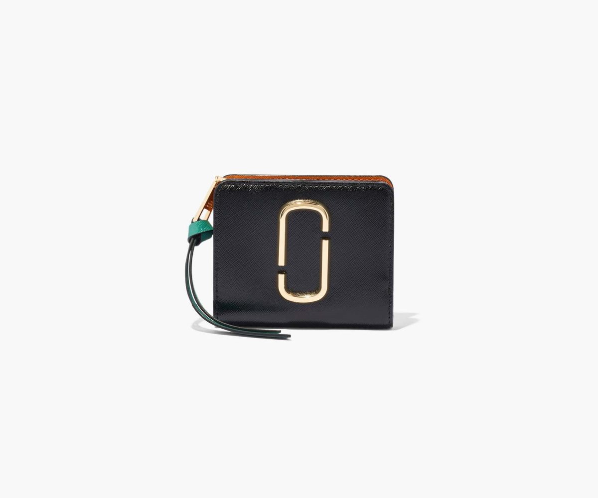 Marc Jacobs Snapshot Mini Compact Wallet Black/Honey Ginger Multi | OZG-205719