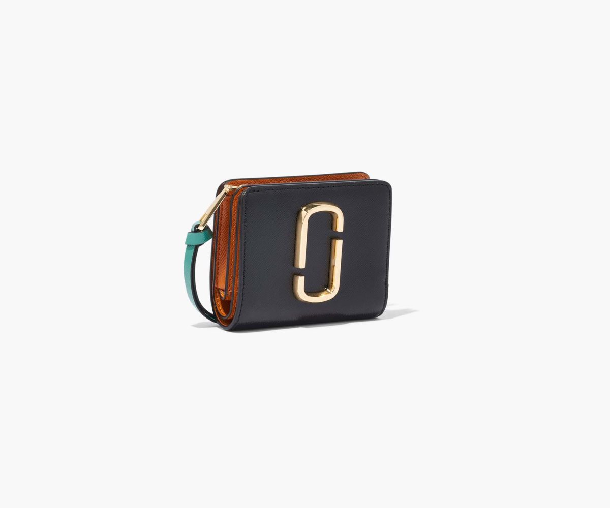 Marc Jacobs Snapshot Mini Compact Wallet Black/Honey Ginger Multi | OZG-205719