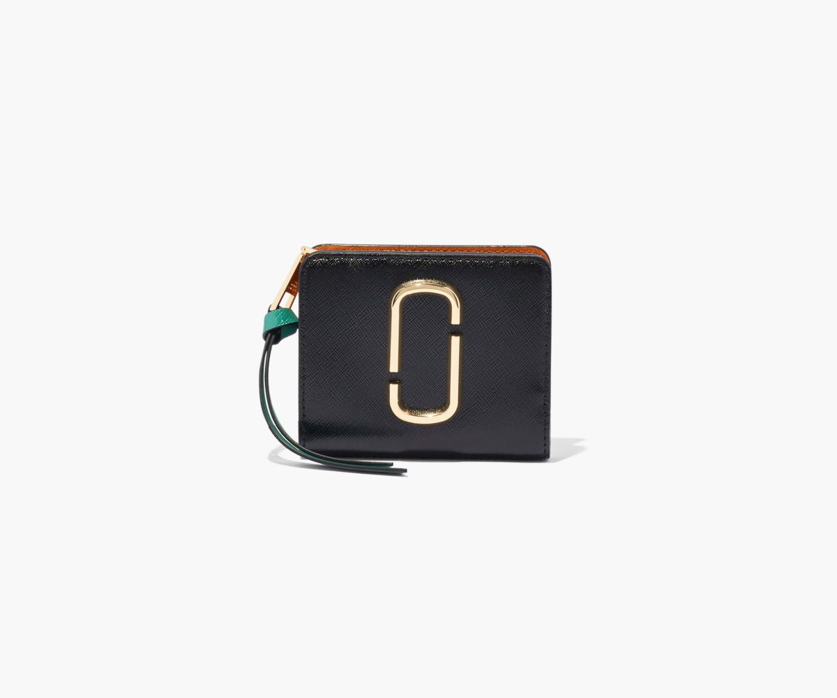 Marc Jacobs Snapshot Mini Compact Wallet Black/Honey Ginger Multi | OZG-205719