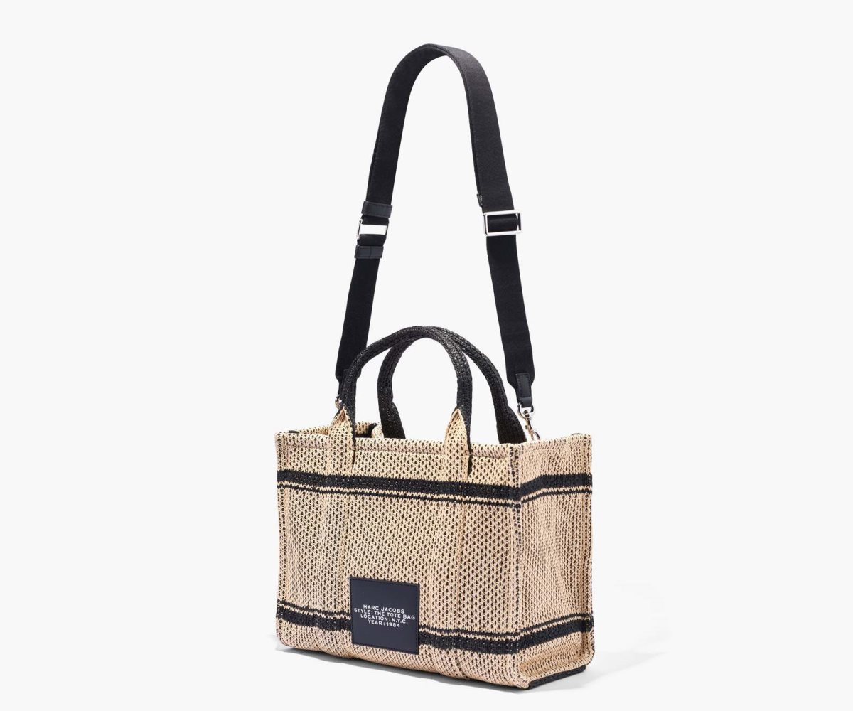 Marc Jacobs Straw Jacquard Medium Tote Bag Natural | PHV-926754