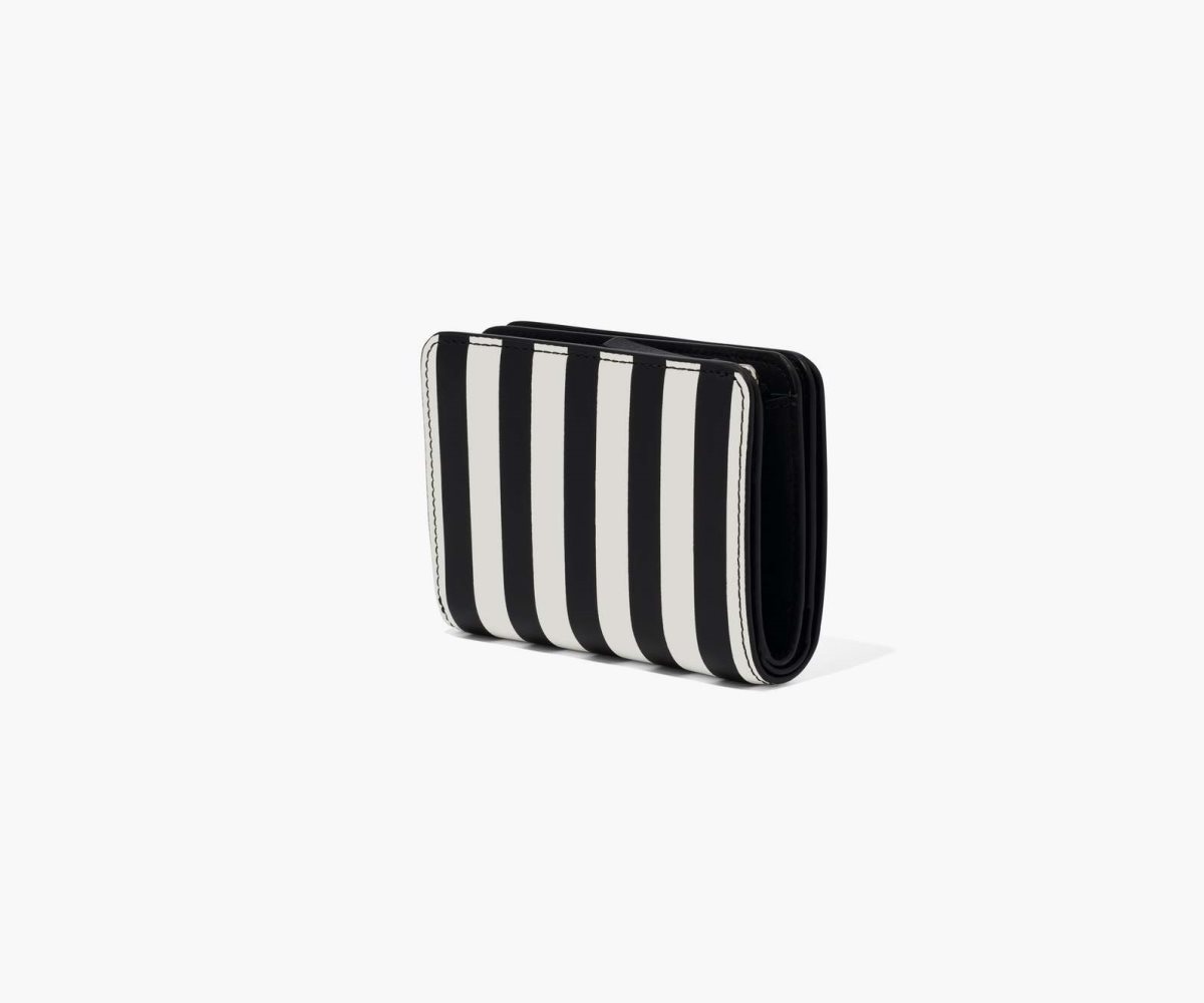 Marc Jacobs Striped J Marc Mini Compact Wallet Black/White | SNH-892043