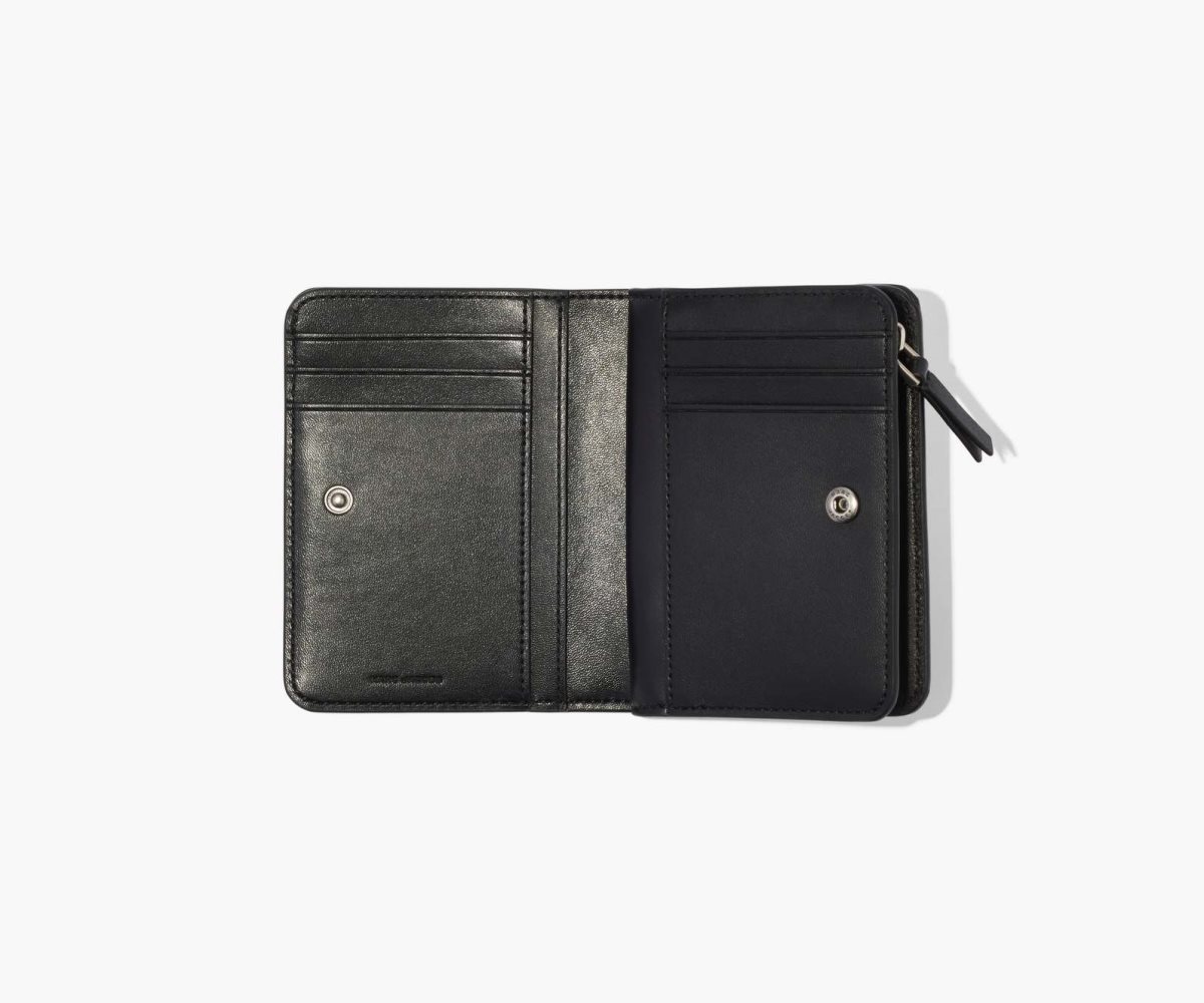 Marc Jacobs Striped J Marc Mini Compact Wallet Black/White | SNH-892043