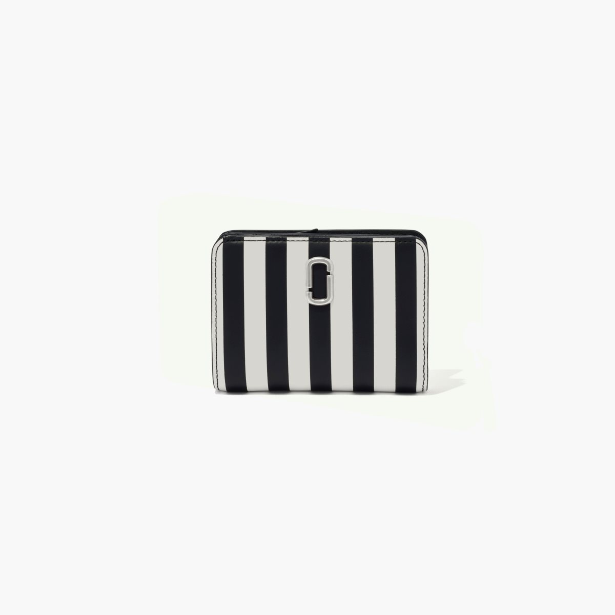 Marc Jacobs Striped J Marc Mini Compact Wallet Black/White | SNH-892043