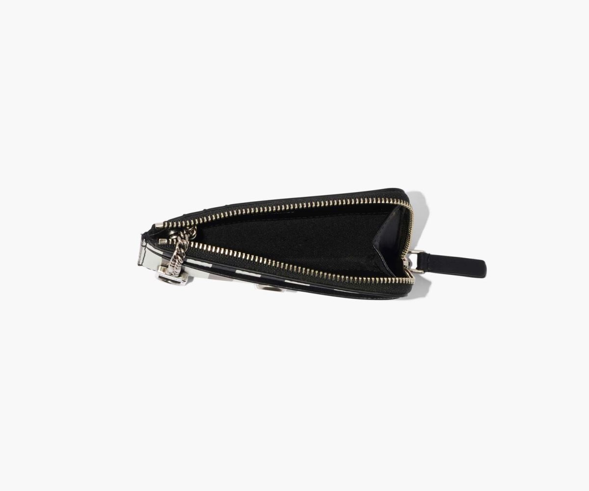 Marc Jacobs Striped J Marc Top Zip Multi Wallet Black/White | QMX-680925