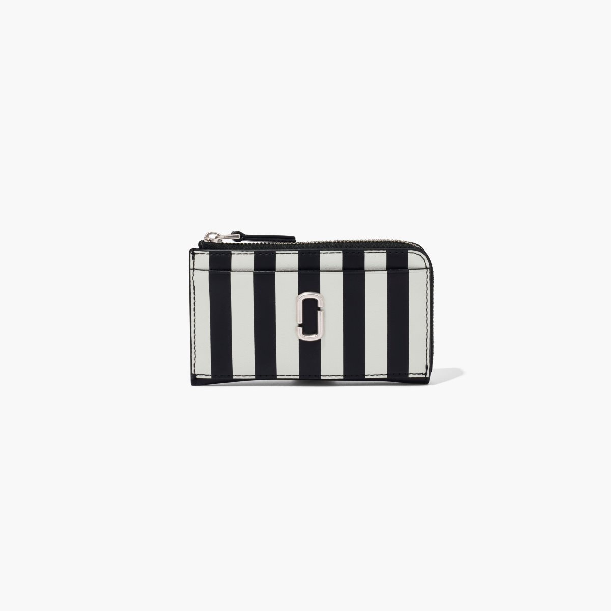 Marc Jacobs Striped J Marc Top Zip Multi Wallet Black/White | QMX-680925