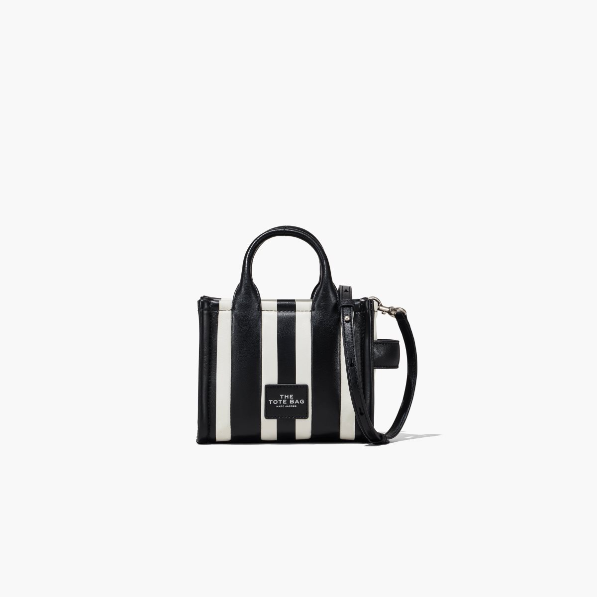 Marc Jacobs Striped Micro Tote Bag Black/White | OSA-368259