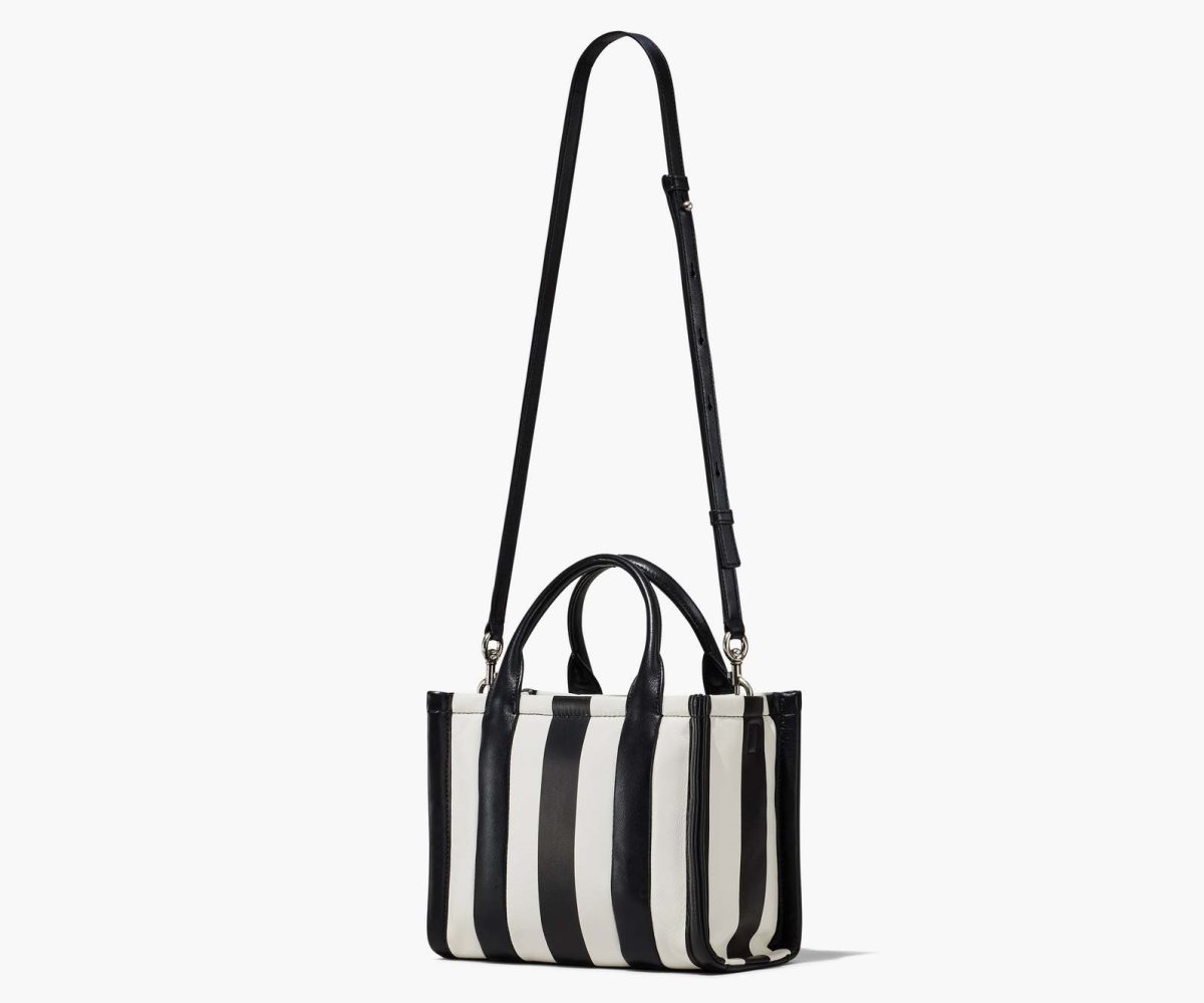 Marc Jacobs Striped Mini Tote Bag Black/White | ZQW-759103