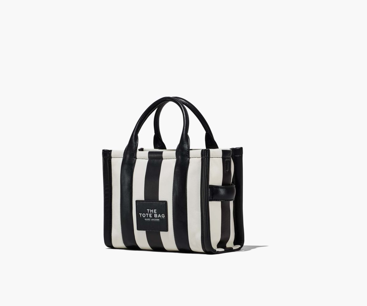 Marc Jacobs Striped Mini Tote Bag Black/White | ZQW-759103