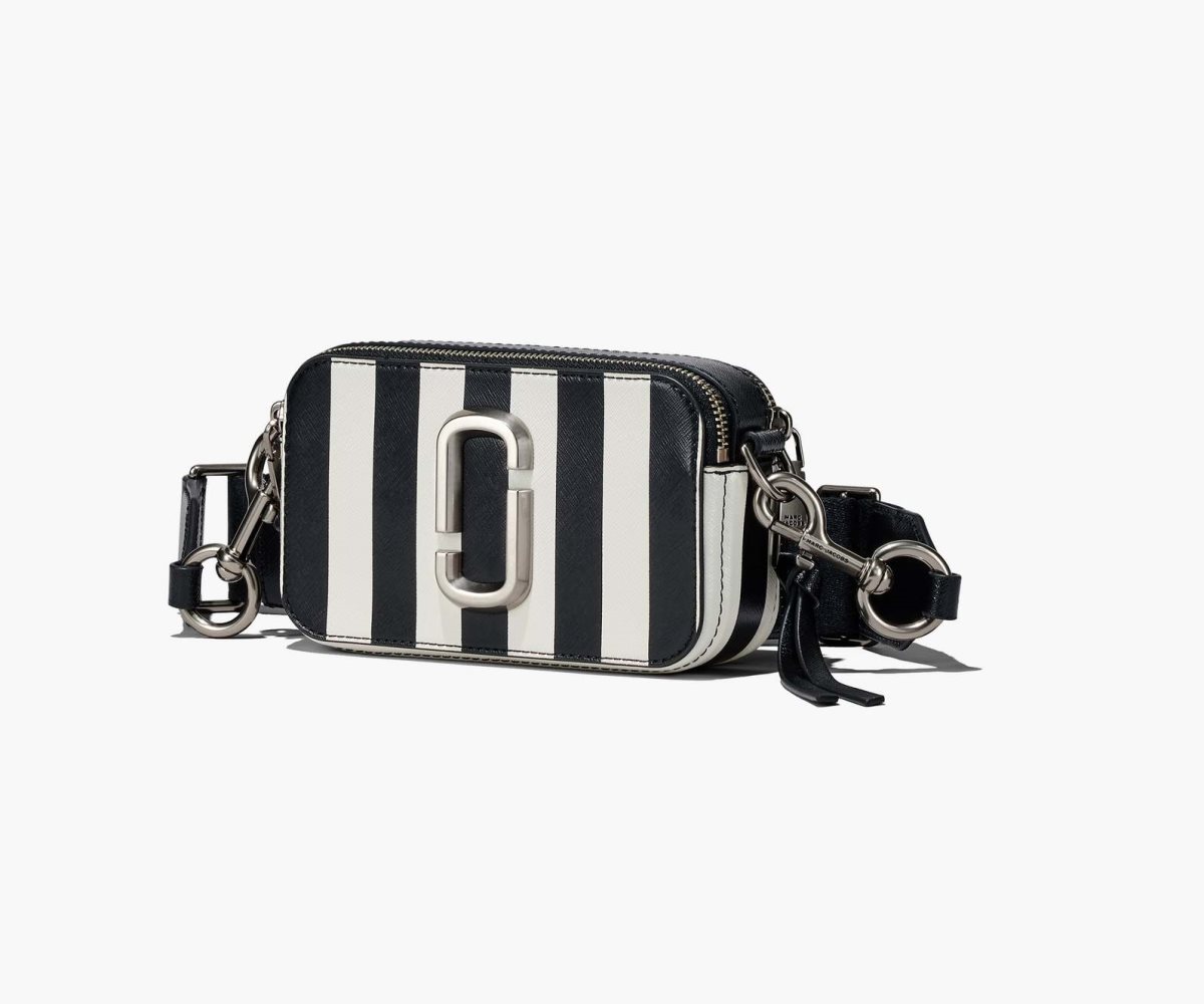 Marc Jacobs Striped Snapshot Black/White | BKO-659318