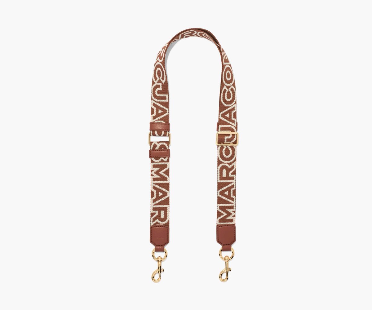 Marc Jacobs Thin Outline Logo Webbing Strap Argan Oil Multi | CYS-879024