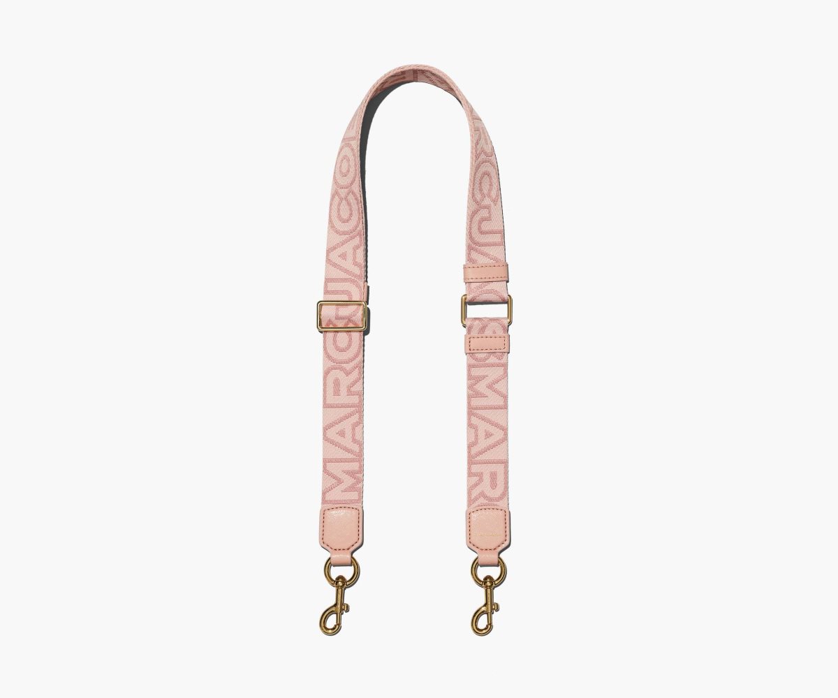 Marc Jacobs Thin Outline Logo Webbing Strap Rose Multi | FBA-451890