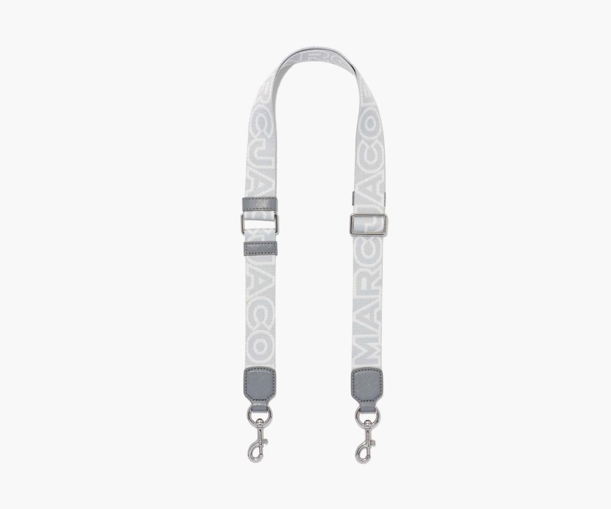 Marc Jacobs Thin Outline Logo Webbing Strap Wolf Grey Multi | NHL-298137