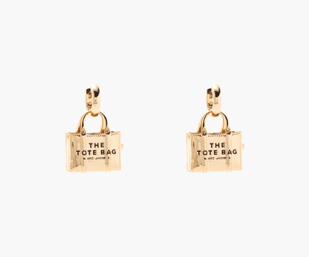 Marc Jacobs Tote Bag Earrings Light Antique Gold | FGX-164790