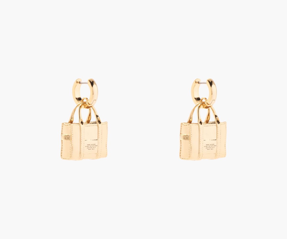 Marc Jacobs Tote Bag Earrings Light Antique Gold | FGX-164790