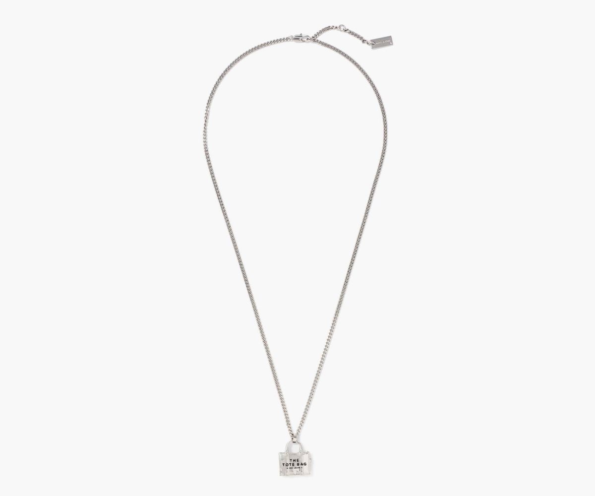 Marc Jacobs Tote Bag Necklace Light Antique Silver | HSJ-539461