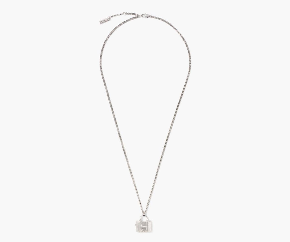 Marc Jacobs Tote Bag Necklace Light Antique Silver | HSJ-539461