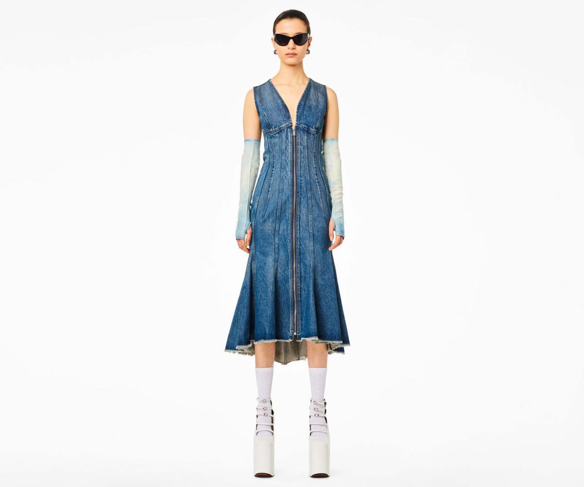 Marc Jacobs Wave Denim Dress Swell Denim | SXJ-367041