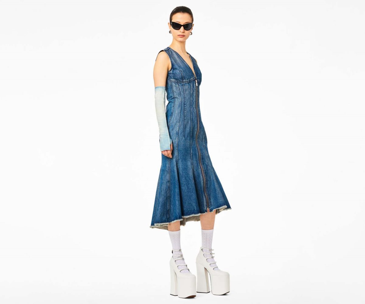 Marc Jacobs Wave Denim Dress Swell Denim | SXJ-367041