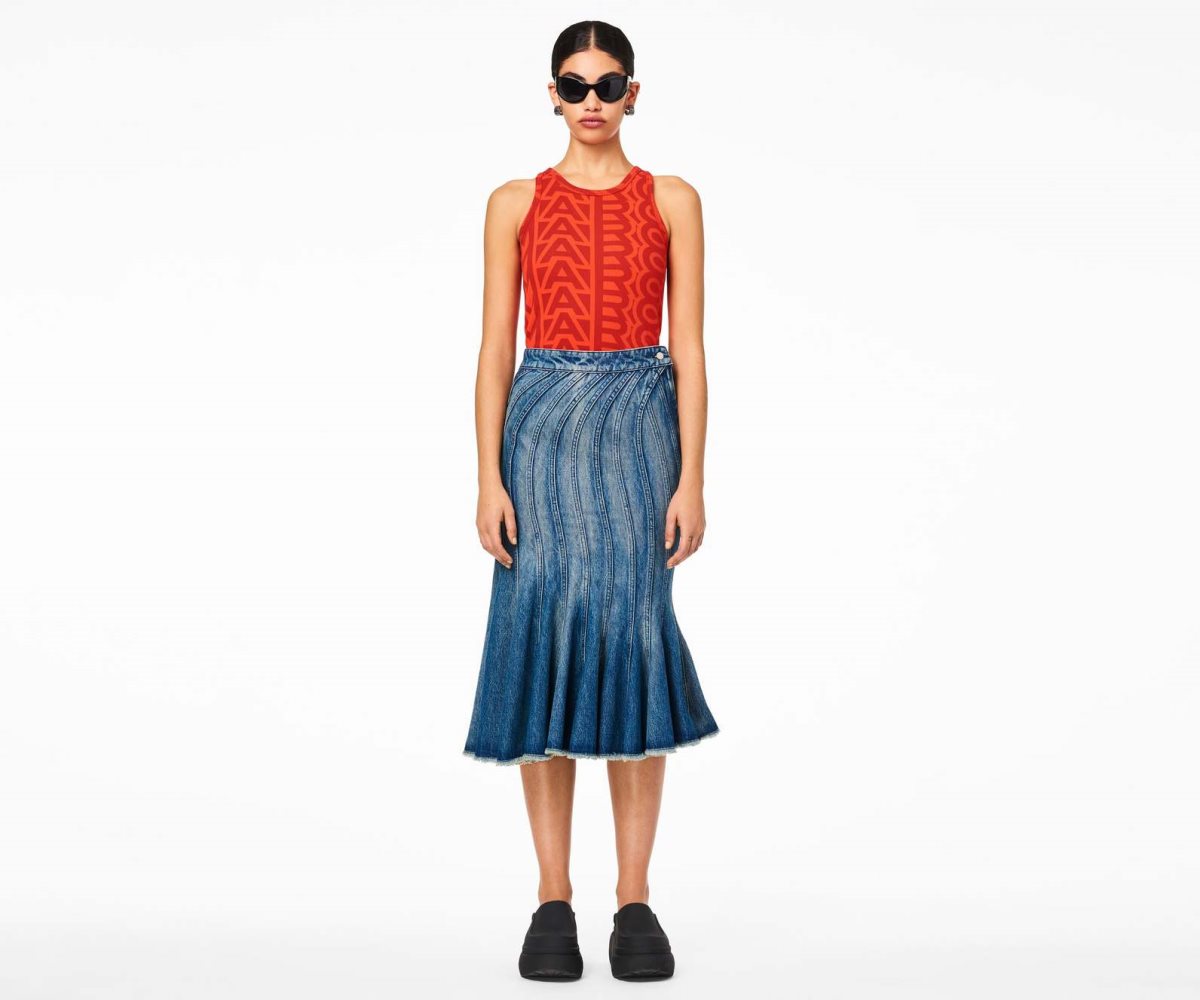 Marc Jacobs Wave Denim Skirt Swell Denim | VYA-420153