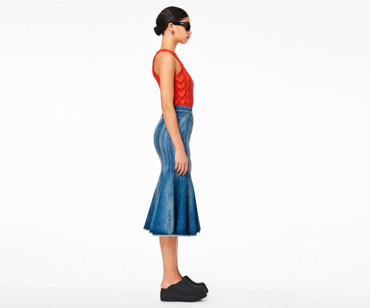 Marc Jacobs Wave Denim Skirt Swell Denim | VYA-420153