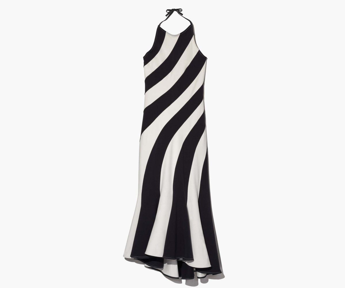 Marc Jacobs Wave Halter Dress Black/Ivory | BMI-172936