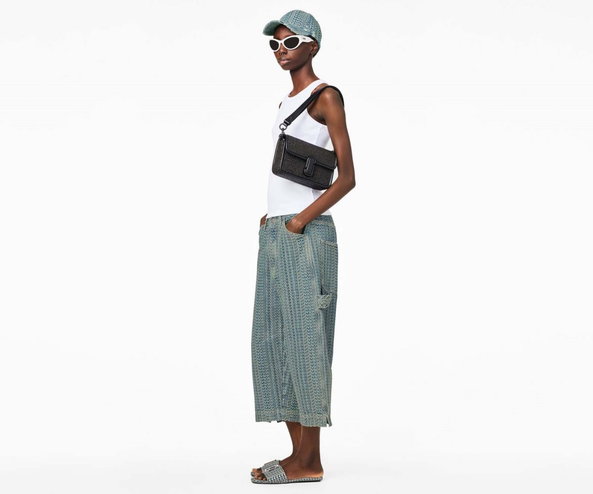 Marc Jacobs Woven J Marc Shoulder Bag Black | EQK-726319