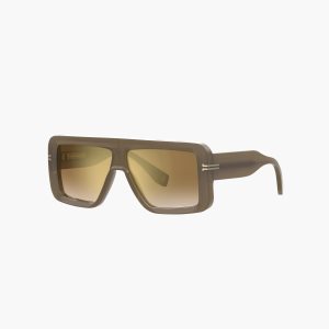 Marc Jacobs Icon Rectangular Sunglasses Olive | FTG-917408