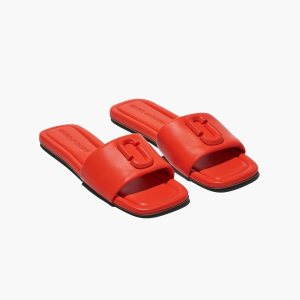 Marc Jacobs J Marc Leather Sandal Electric Orange | MER-206819