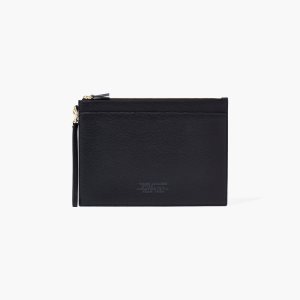 Marc Jacobs Large Leather Wristlet Black | LPE-437182