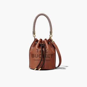 Marc Jacobs Leather Bucket Bag Argan Oil | HYV-431798