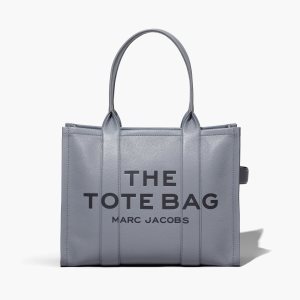 Marc Jacobs Leather Large Tote Bag Wolf Grey | XAP-403912