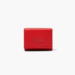 Marc Jacobs Leather Medium Trifold Wallet True Red | MLV-328467